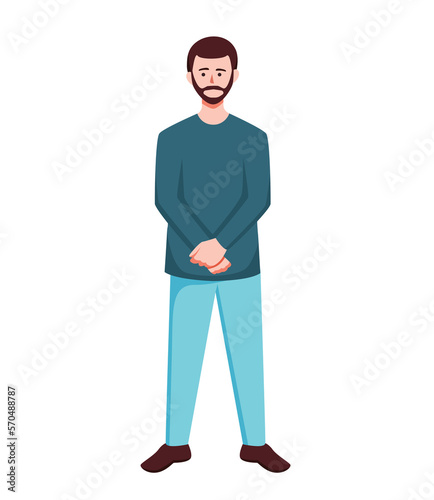 character man in casual wear standing