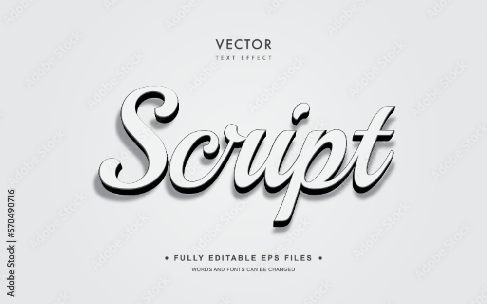 Vector Editable Text Effect in Script Style