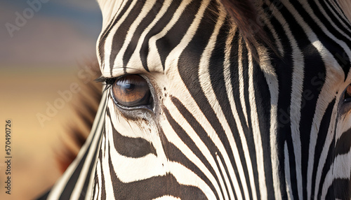 Endangered animal - Zebra closeup eye