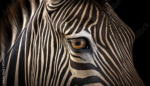 Endangered animal Grevy s Zebra closeup