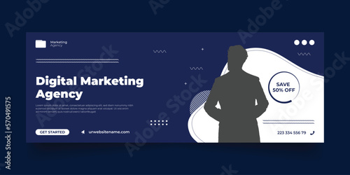 Digital marketing facebook cover social media and web banner template