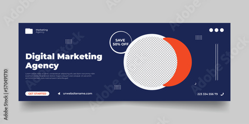 Digital marketing facebook cover social media and web banner template