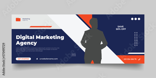 Digital marketing facebook cover social media and web banner template