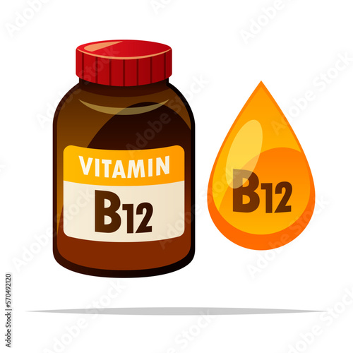 Vitamin B12 Supplement vector isolated illustration