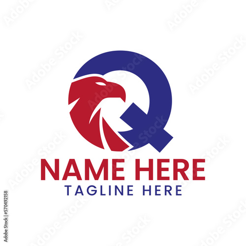 Letter Q Eagle Logo Design Vector Template