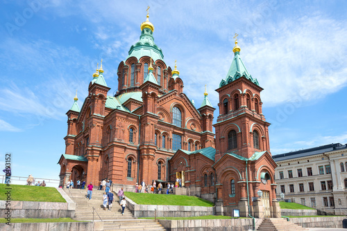 View of the Cathedral of the Assumption of the Blessed Virgin on a sunny June day. Helsinki