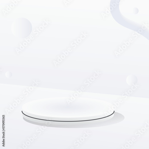White studio background with 3d podium for product display