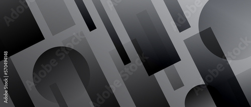 Geometric black and grey abstract background with simple shapes