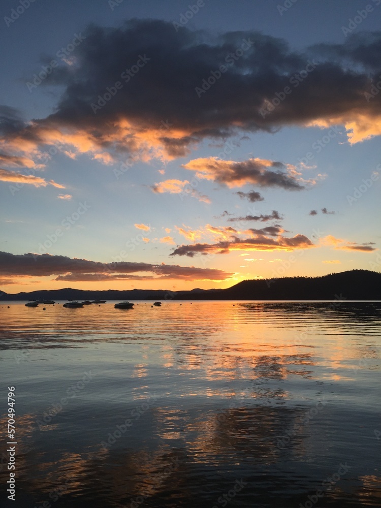 Sunset over Lake Tahoe in Nevada