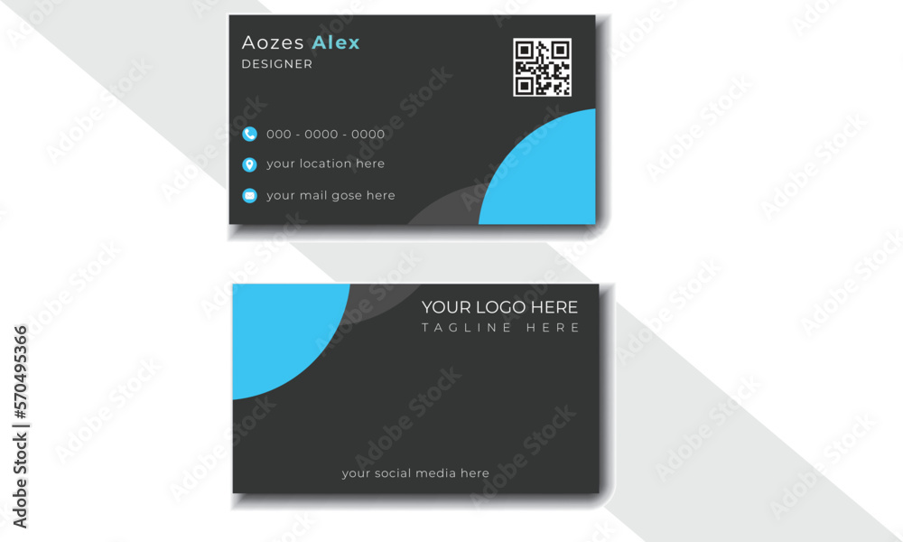 Obraz premium Creative, clean, luxurious and elegant business cards. Double Sided Business Card Design Template.