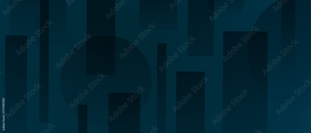 Fototapeta premium Dark blue geometric abstract background with black shapes