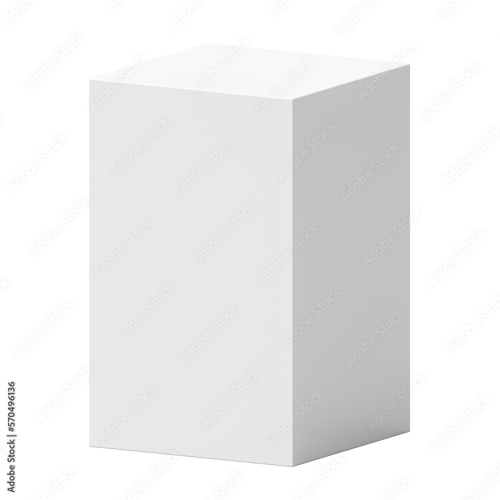 Illustrazione Stock White cube podium platform isolated on png 3d geometric  background of blank box product stage stand minimal display empty rectangle  pedestal block object perspective mockup presentation show concept. | Adobe