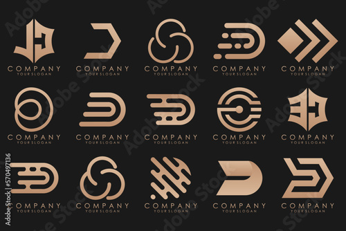 abstract letter D logo icon set. design for business of luxury, elegant, simple.