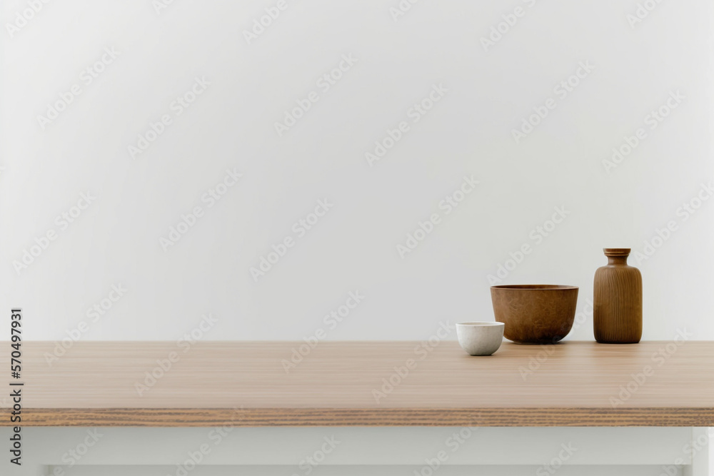 Minimalistic Elegance: A Close-Up Look at a Wooden Table Display With Generative AI Minimalistic Elegance: A Close-Up Look at a Wooden Table Display With Generative AI