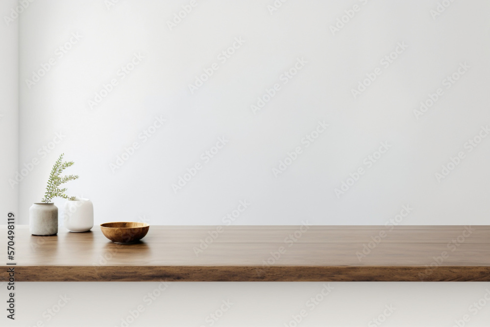 Minimalistic Elegance: A Close-Up Look at a Wooden Table Display With Generative AI Minimalistic Elegance: A Close-Up Look at a Wooden Table Display With Generative AI