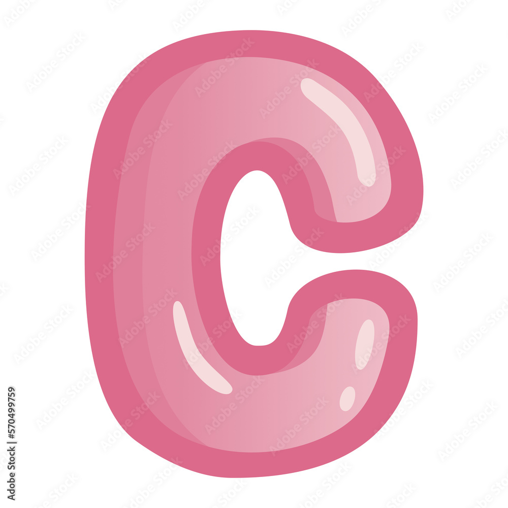 Letter C Bold Alphabet Pink Doodle Drawing Vector Letter C Bold Alphabet Pink Doodle Drawing Vector