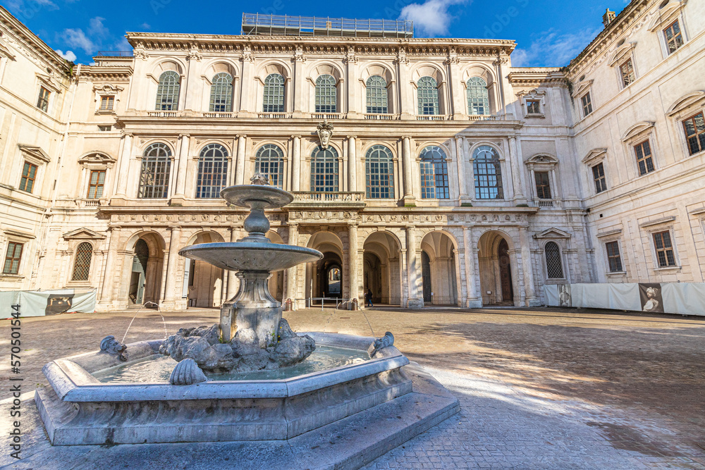 Naklejka premium Facade of Barberini Palace in Rome, Italy