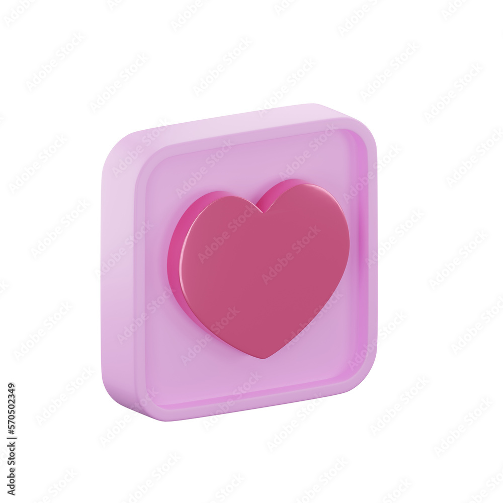 3D rendering pink heart isolated for valentine day 3D rendering pink heart isolated for valentine day