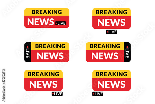 Breaking news banner collection premium vector