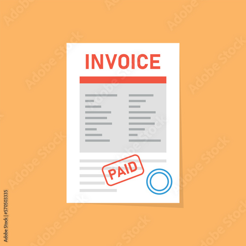 Paper financial check icon in flat style. Payment receipt vector illustration on isolated background. Document paid invoice sign business concept.