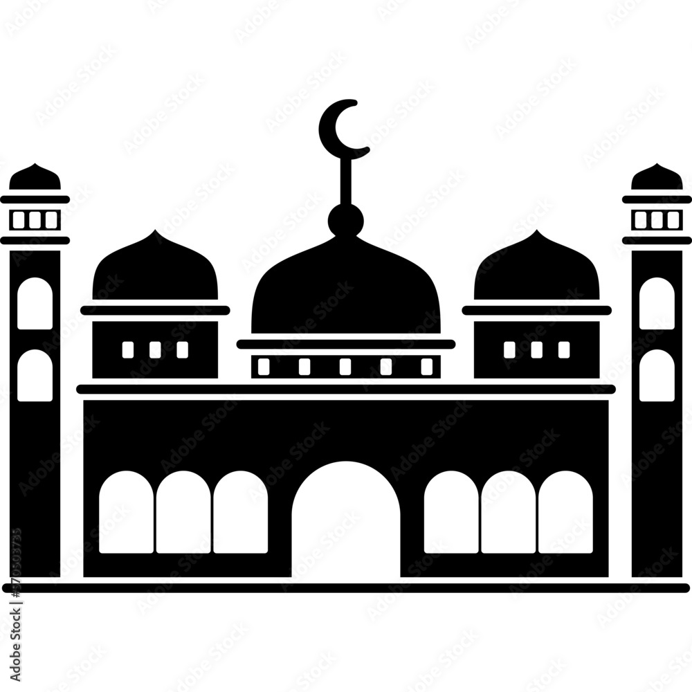 Illustration vector graphic design silhouette of muslim mosque