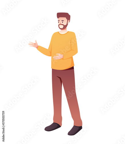 character man in casual wear standing