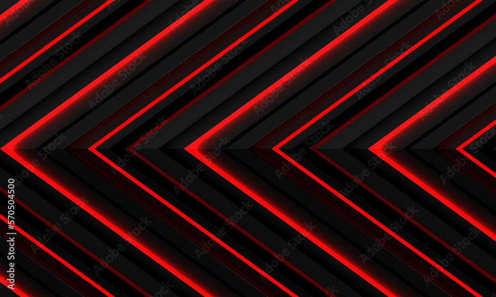 Abstract red light neon grey metallic black shadow arrow direction pattern design modern futuristic technology background vector Abstract red light neon grey metallic black shadow arrow direction pattern design modern futuristic technology background vector