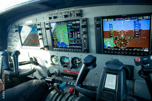 cockpit of a plane technology monitor
