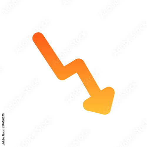 decrease flat gradient icon