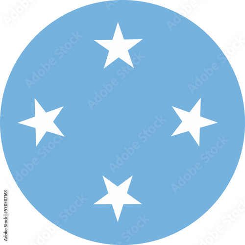 Canvas-taulu Micronesia flag round shape