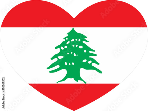 Lebanon flag heart shape 96
