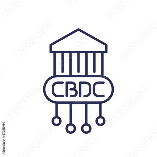 CBDC, digital currency line icon