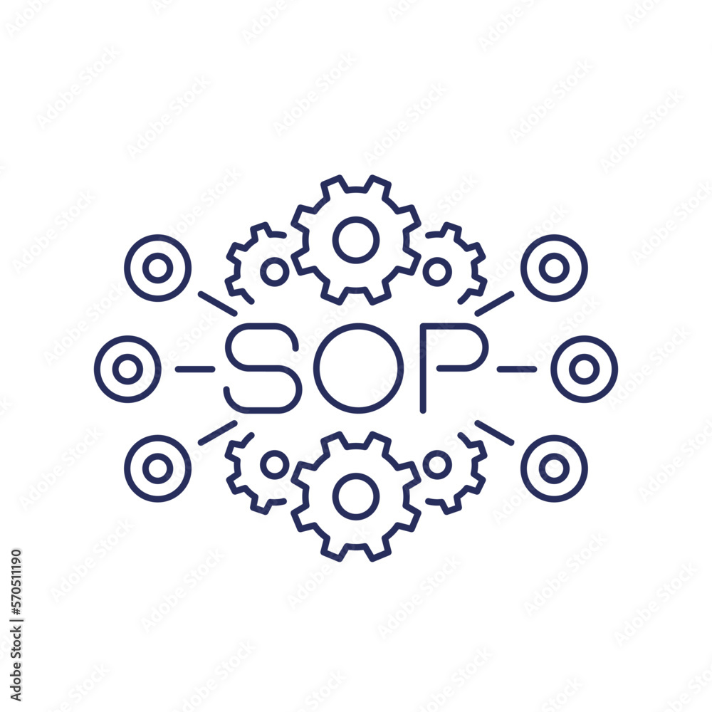 SOP, Standard Operating Procedure line icon