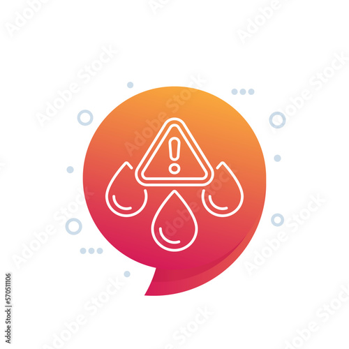 high cholesterol line icon, vector