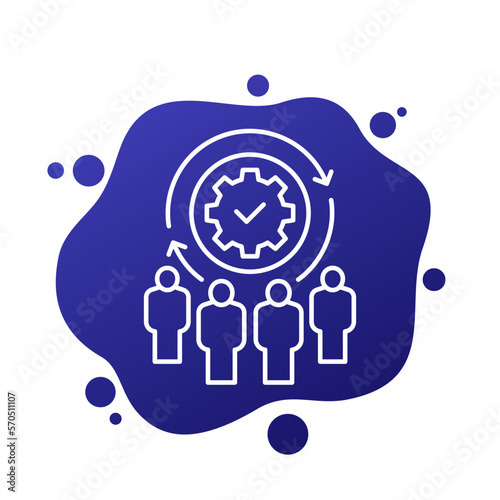 joint venture line icon, business entity vector