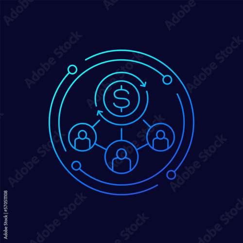 joint venture icon, linear design