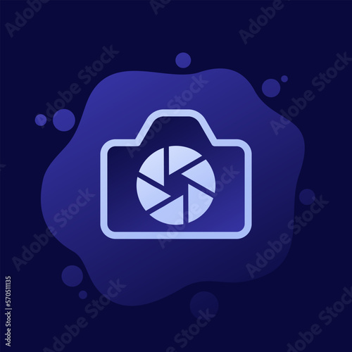 photography icon with a camera, vector design