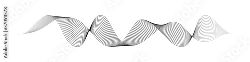 Abstract motion wave vector illustration. Black design element for party, music or technology modern concept isolated on white background