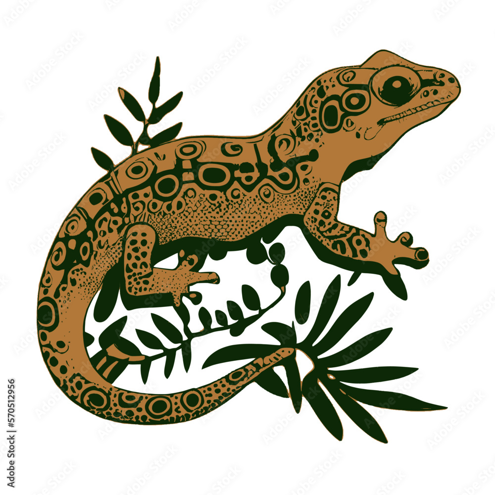 Fototapeta premium Lizard gecko illustration artwork vector graphic, cute geckos vectorized