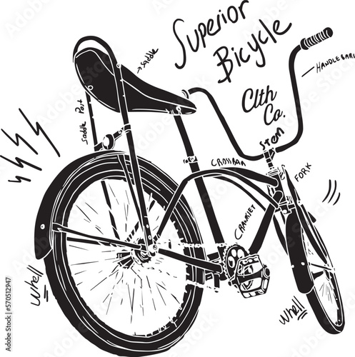 bicycle illustration for print