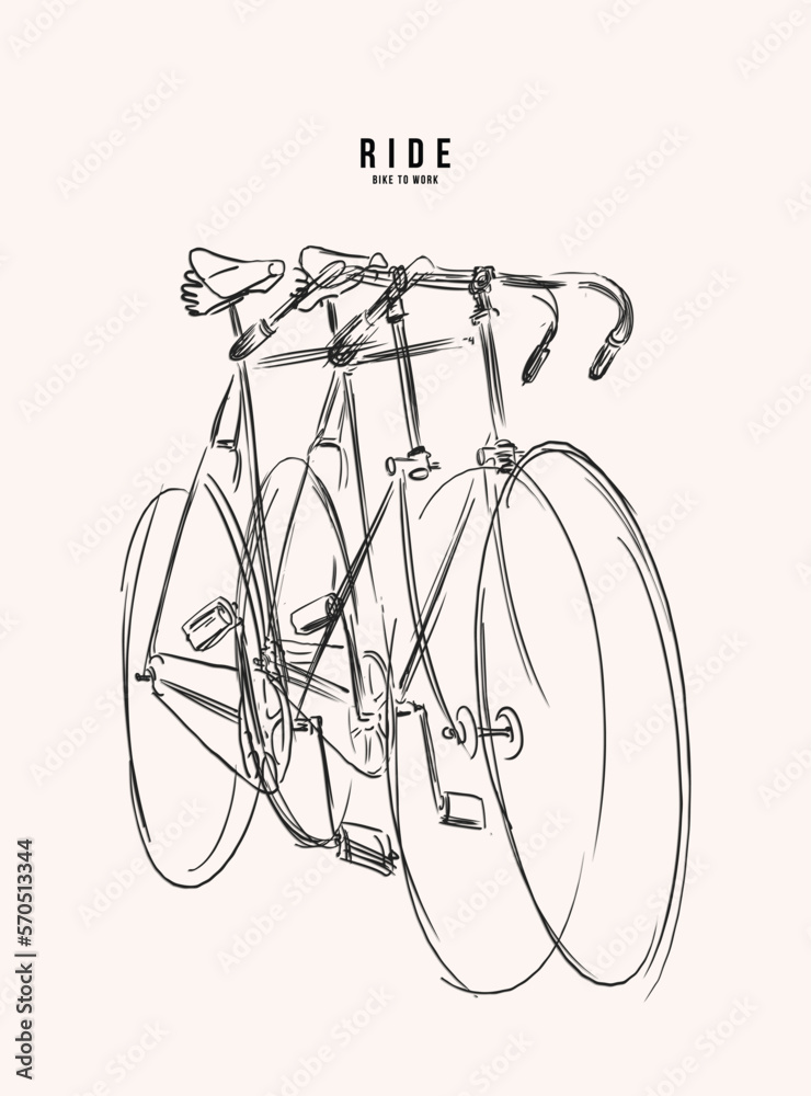 bicycle illustration for print bicycle illustration for print