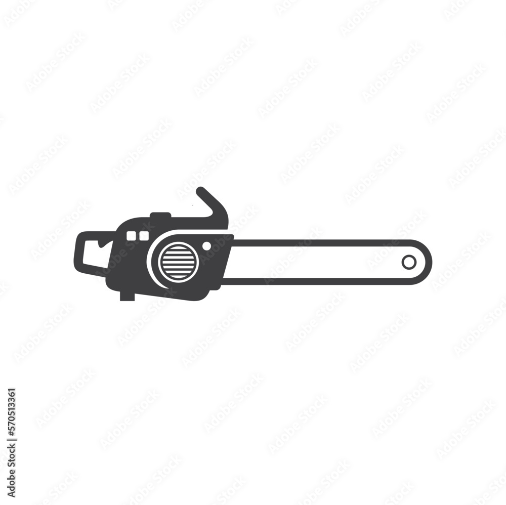 illustration of chainsaw, wood cutting machine, vector art. illustration of chainsaw, wood cutting machine, vector art.