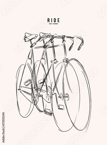 bicycle illustration for print