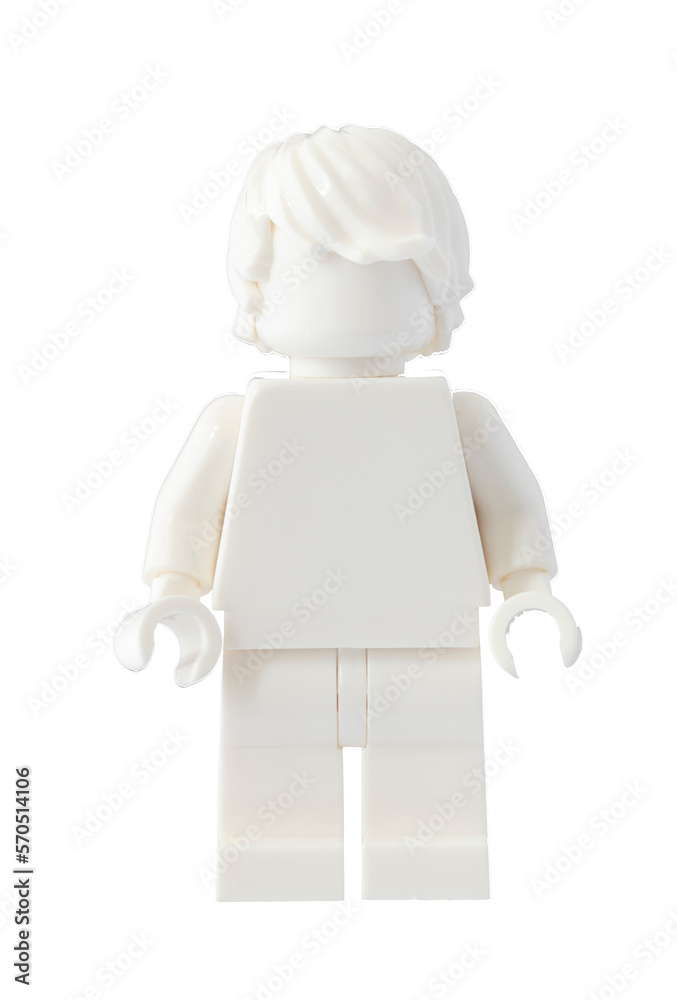 Obraz premium Dortmund - Deutschland 9. Februar 2023 - Monochrome weiße Lego Minifigur