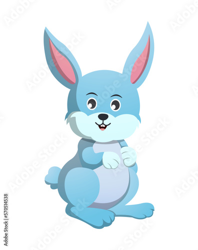 Antarctica rabbit cartoon character . Vector .