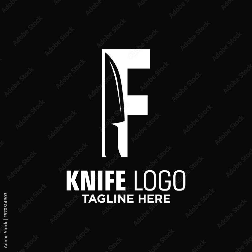 Letter F Knife Logo Design Template Inspiration, Vector Illustration. Letter F Knife Logo Design Template Inspiration, Vector Illustration.