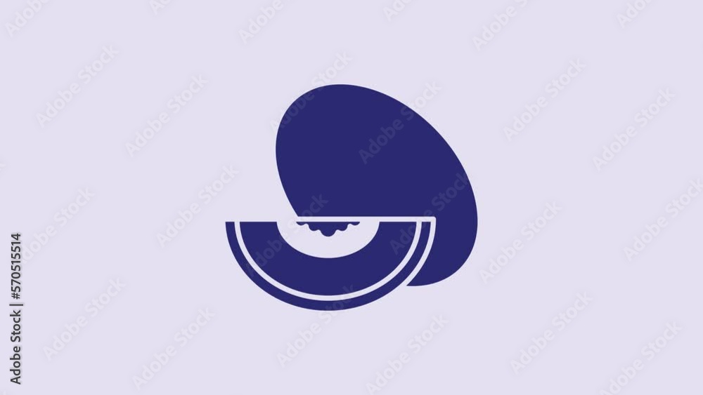 Blue Melon fruit icon isolated on purple background. 4K Video motion graphic animation Blue Melon fruit icon isolated on purple background. 4K Video motion graphic animation