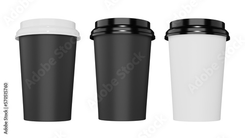 coffee cup 3d isolated white black no background © Pattarakorn