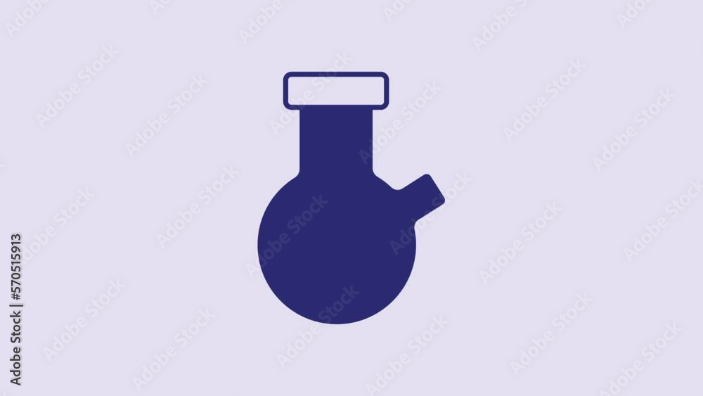 Blue Test tube and flask chemical laboratory test icon isolated on purple background. Laboratory glassware sign. 4K Video motion graphic animation Blue Test tube and flask chemical laboratory test icon isolated on purple background. Laboratory glassware sign. 4K Video motion graphic animation