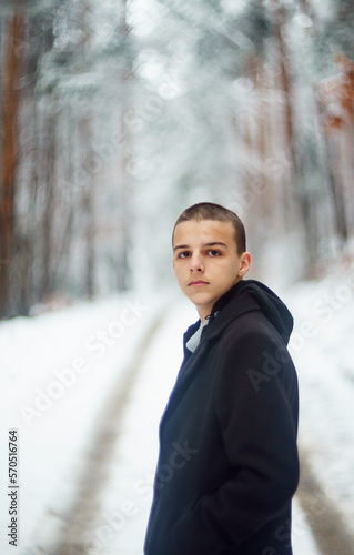 portrait of handsome young man outdoors